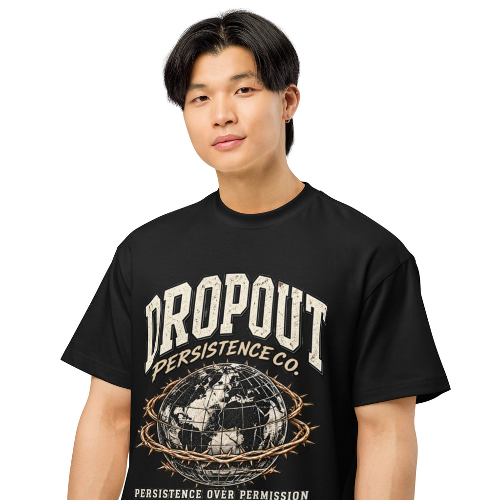Black DPC Persistence Co. heavyweight oversized tee - alternate front view