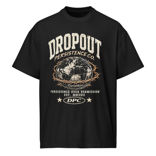 Black DPC Persistence Co. heavyweight oversized tee - front view
