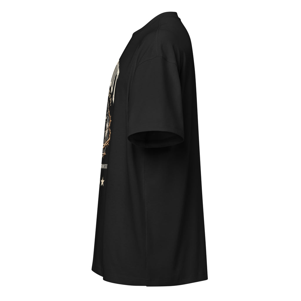 Black DPC Persistence Co. heavyweight oversized tee - left side view