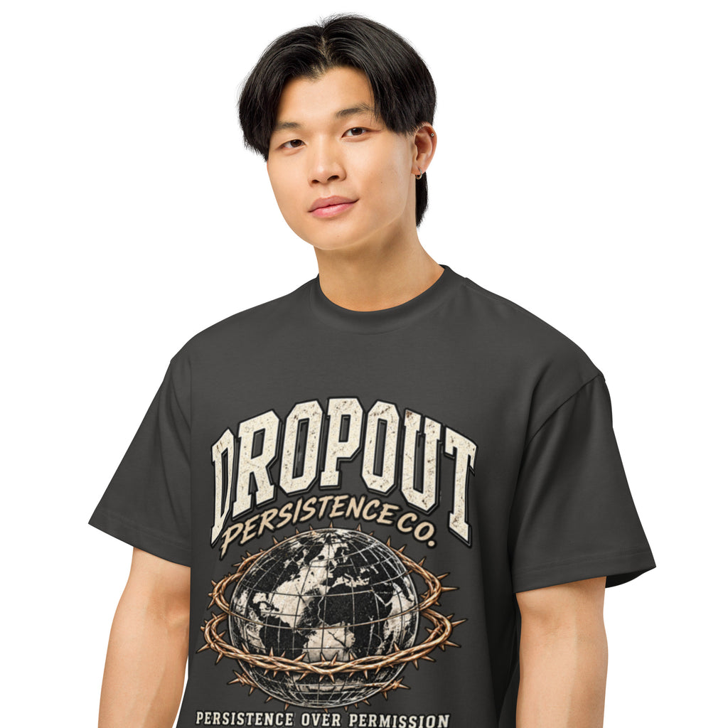 Vintage Black DPC Persistence Co. heavyweight oversized tee - alternate front view
