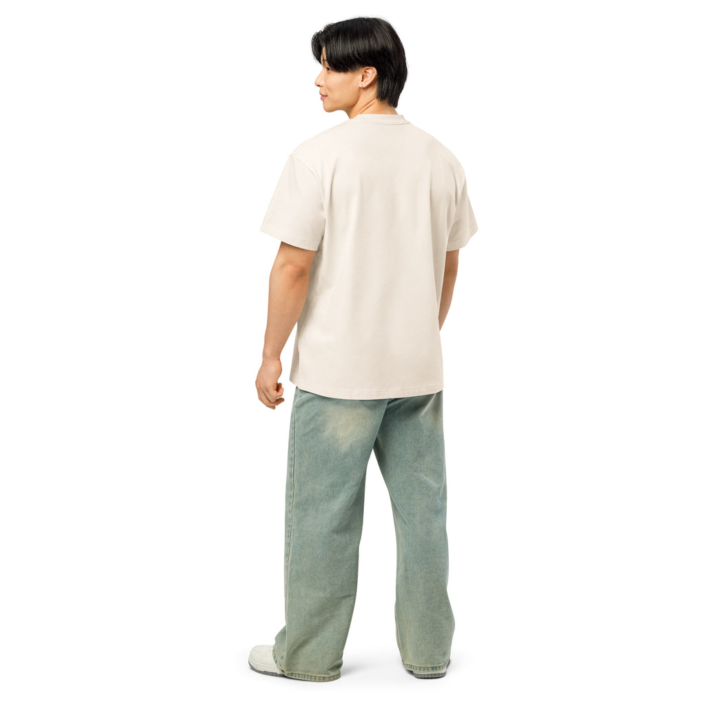 Vintage White DPC Persistence Co. heavyweight oversized tee - back detail view