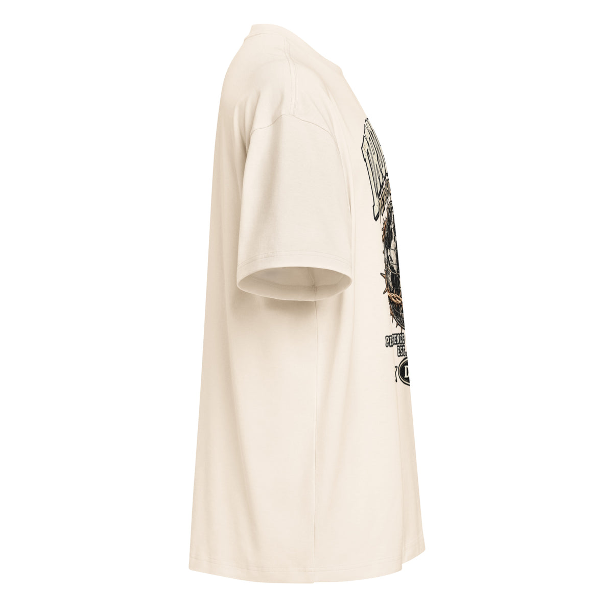 Vintage White DPC Persistence Co. heavyweight oversized tee - right side view