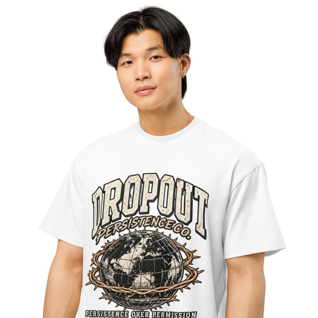 White DPC Persistence Co. heavyweight oversized tee - alternate front view
