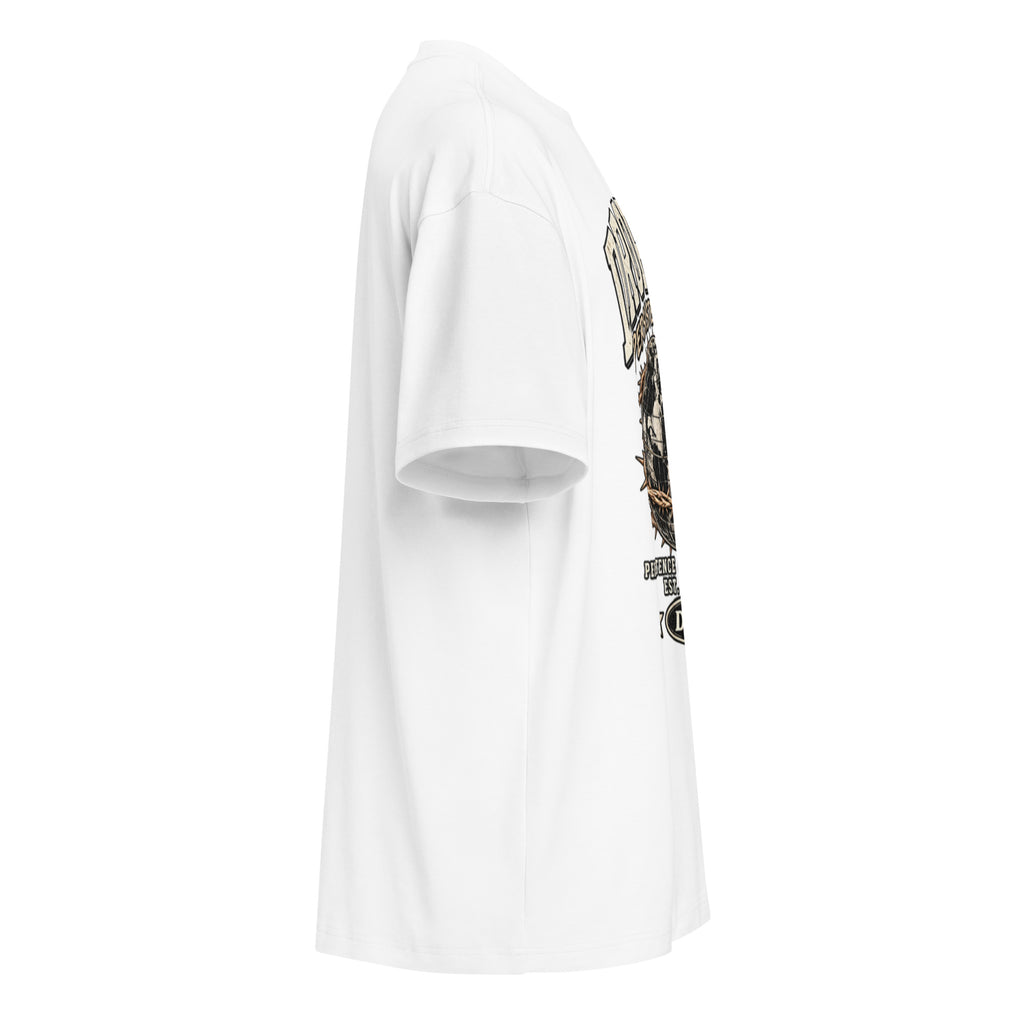 White DPC Persistence Co. heavyweight oversized tee - right side view
