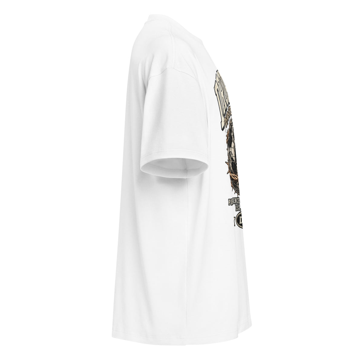 White DPC Persistence Co. heavyweight oversized tee - right side view